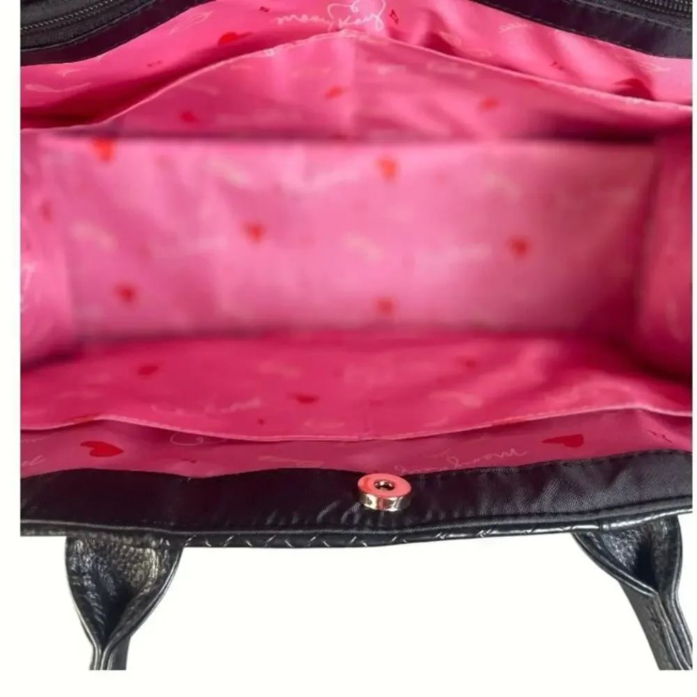 Mary Kay Black Faux Leather Consultant Tote Bag